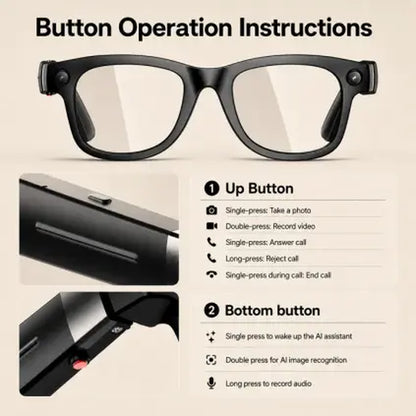DPVR G6 AI Smart Glasses — Photo & Video Capture, Smart Glasses with Camera, Translation — Scan QR Code to Download App — Bluetooth Glasses with Photochromic Lenses (Bonus Sunglasses Lenses Included) — Ideal Father Wireless Eyewear