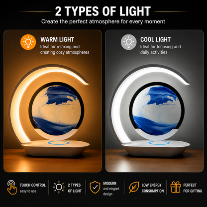 LED Sand Lamp with Wireless Charging