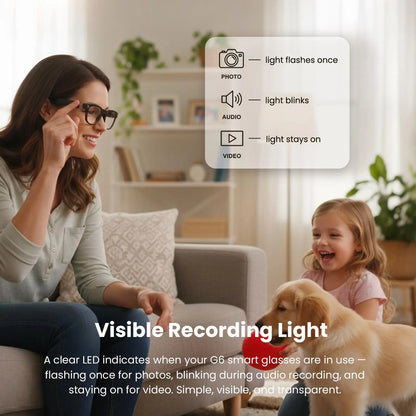 DPVR G6 AI Smart Glasses — Photo & Video Capture, Smart Glasses with Camera, Translation — Scan QR Code to Download App — Bluetooth Glasses with Photochromic Lenses (Bonus Sunglasses Lenses Included) — Ideal Father Wireless Eyewear
