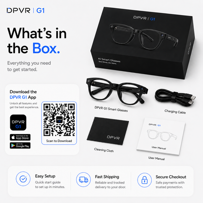 DPVR G1 AI Smart Glasses – 1080p Camera & 141-Language Translation