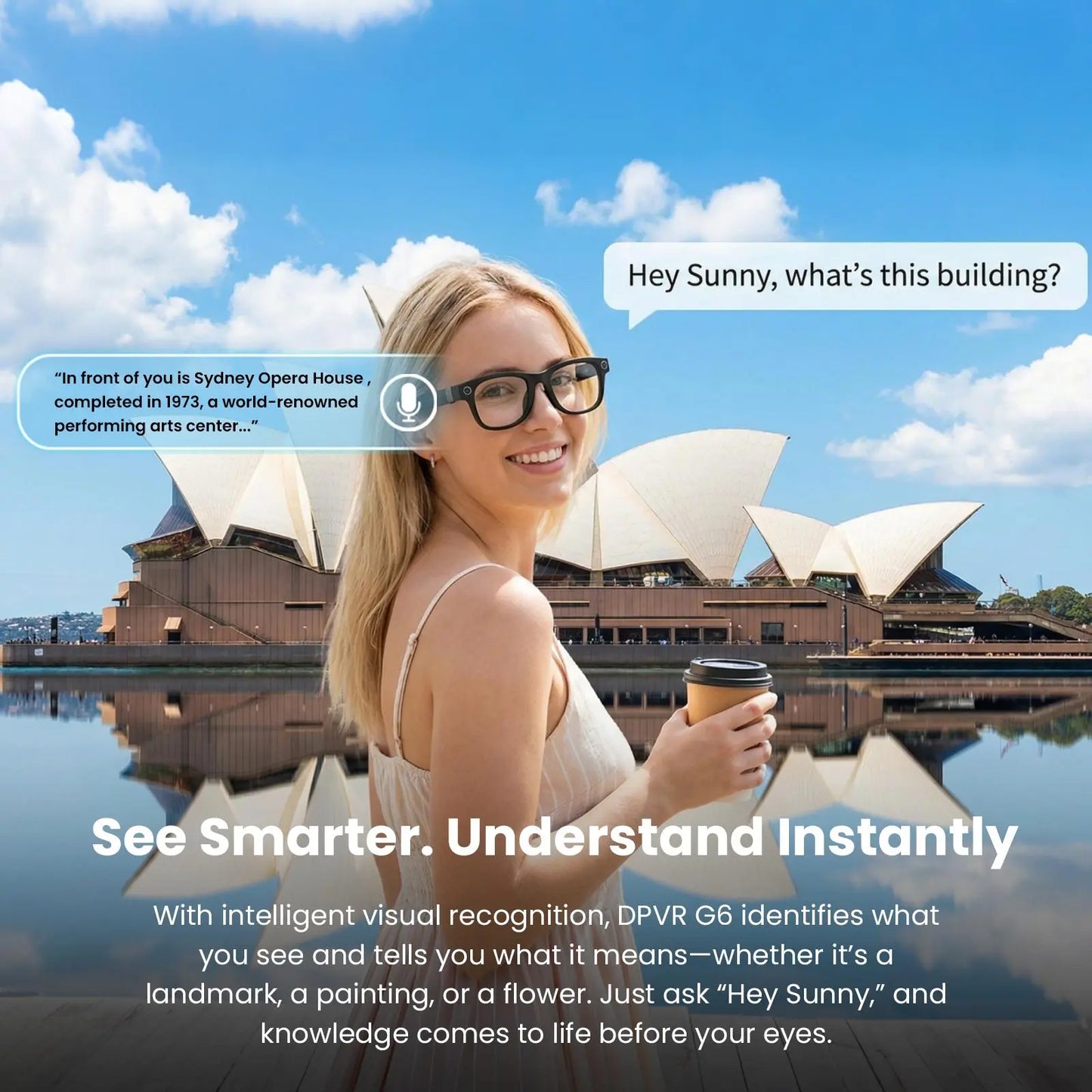DPVR G6 AI Smart Glasses — Photo & Video Capture, Smart Glasses with Camera, Translation — Scan QR Code to Download App — Bluetooth Glasses with Photochromic Lenses (Bonus Sunglasses Lenses Included) — Ideal Father Wireless Eyewear